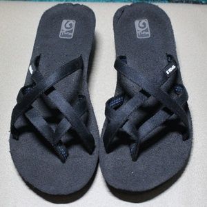 Teva Black Wedge Sandals